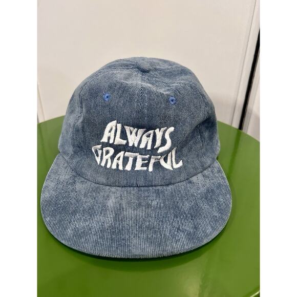 Always Grateful Grateful Dead Corduroy Hat Cap Soft Blue/GrayRetro Strapback AA2 - Picture 1 of 6